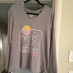 LIFE IS GOOD classic fit long sleeve shirt with hood